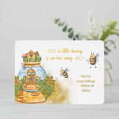 母子妊娠ホイル告知を書く 箔招待状 (立ち正面)