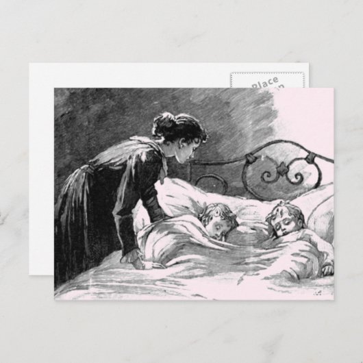 母子就寝はがき ポストカード (正面/裏面)