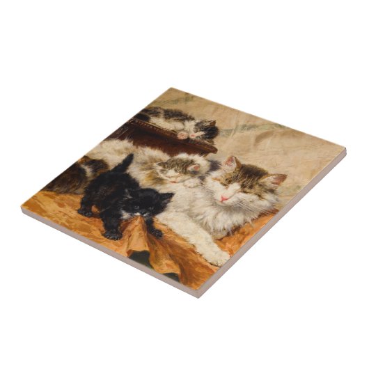 母子猫 タイル (側面)