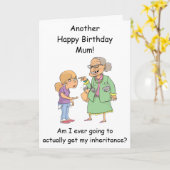 母子相続誕生日カード娘おもしろい カード (黄色い花)