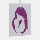 母子紫ガラスオーナメント ガラスオーナメント (正面右)