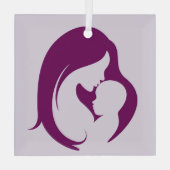 母子紫ガラスオーナメント ガラスオーナメント (裏面)