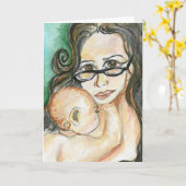 母子 カード (黄色い花)