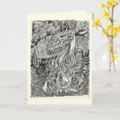 母子 カード (黄色い花)