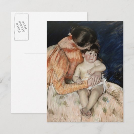母子， 1890年代 ポストカード (正面/裏面)