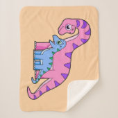 母子brachiosaurusイラストレーション。 シェルパブランケット (正面)