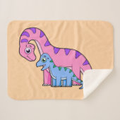 母子brachiosaurusイラストレーション。 シェルパブランケット (正面(横))