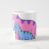 母子brachiosaurusイラストレーション。 ジャンボコーヒーマグカップ (正面)