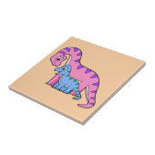 母子brachiosaurusイラストレーション。 タイル (側面)