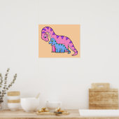 母子brachiosaurusイラストレーション。 ポスター (キッチン)