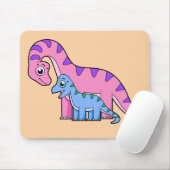母子brachiosaurusイラストレーション。 マウスパッド (マウス)