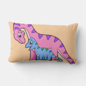 母子brachiosaurusイラストレーション。 ランバークッション (裏面)