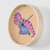 母子brachiosaurusイラストレーション。 壁時計 (傾斜)