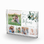 母家族の写真コラージュ水の色ユーカリ フォトブロック (右)