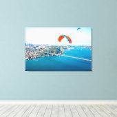 母岩の上飛んでいるのパモトルのパイロット キャンバスプリント (インサイチュ (ウッドフロア))