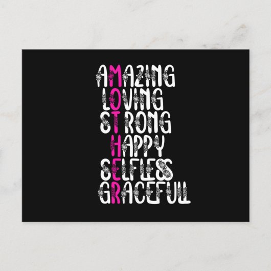 母引用文：素敵な言葉 |マザーズデイデザイン ポストカード (正面)