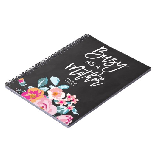 母忙しのメッセージやる気を起こさせるフローラ ノートブック (左側)