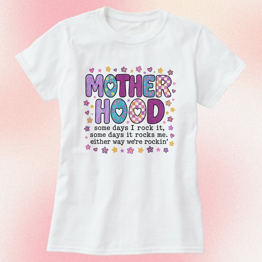 母性いくつかの日私はそれを紫ロックパターン(の模様が)ある Tシャツ