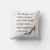 母性おもしろいハイヒール、サイクリング上り坂、ジャグル クッション (正面)