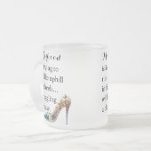 母性おもしろいハイヒール、サイクリング、ジャグリング フロストグラスマグカップ (正面左)