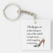 母性おもしろいハイヒール、自転車の上り坂、ジャグリング キーホルダー (正面)