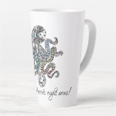 母性にはタコが8本必要アートだ カフェラテマグ (右アングル)