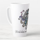 母性にはタコが8本必要アートだ カフェラテマグ (左アングル)