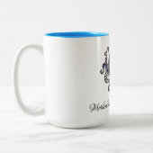 母性にはタコが8本必要アートだ ツートーンマグカップ (左)