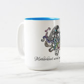 母性にはタコが8本必要アートだ ツートーンマグカップ (正面左)