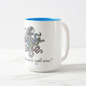 母性にはタコが8本必要アートだ ツートーンマグカップ (正面右)