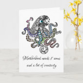 母性には8本の腕のタコが必要アートです カード (黄色い花)