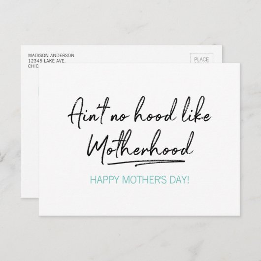 母性の母の日のはがきのようなフードなし ポストカード (正面/裏面)
