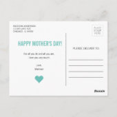 母性の母の日のはがきのようなフードなし ポストカード (裏面)