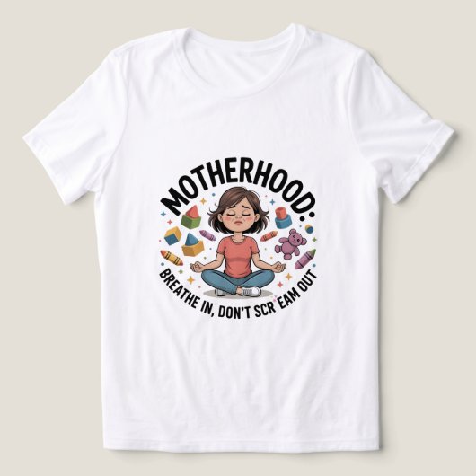 母性の深呼吸イラスト トライブレンドＴシャツ (デザイン正面)