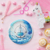 母性への愛：男の航海の子の赤ちゃんシャワー ペーパープレート (パーティー)