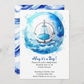 母性への愛:男の航海の子の赤ちゃんシャワー 招待状 (正面/裏面)