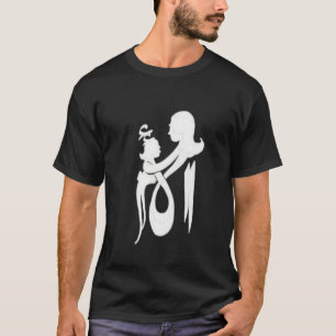 「母性を描いたデザイン:手紙が融合 Tシャツ