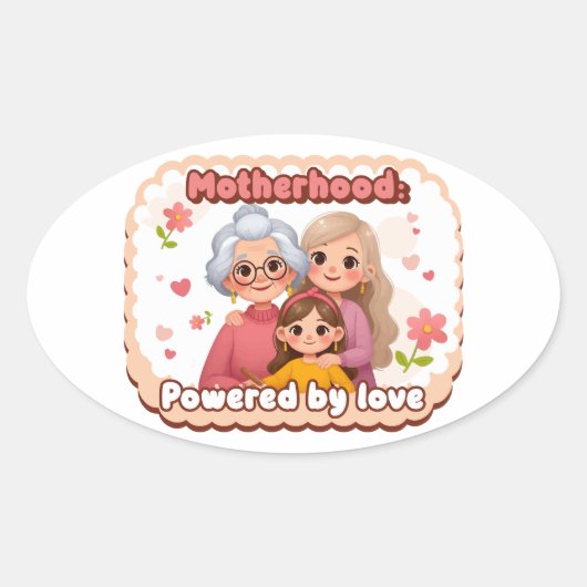 母性ステッカー 楕円形シール (正面)