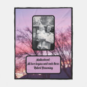 母性引用文 |母と子 |ピンクサンセット フリースブランケット (正面)