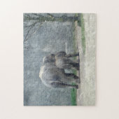 母性愛の象およびベビー ジグソーパズル (縦)