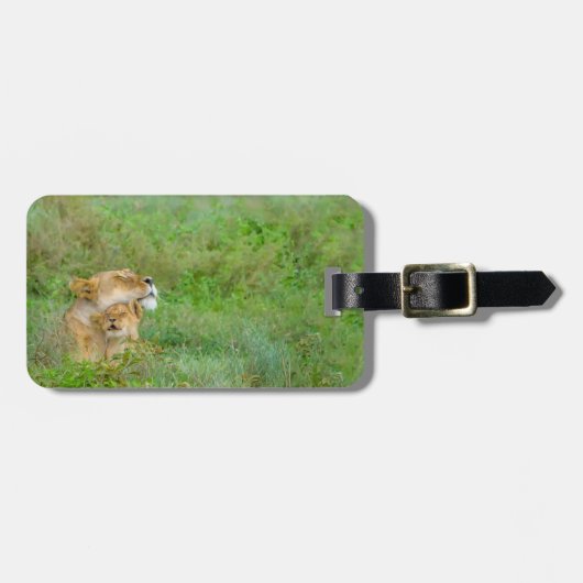 母性愛の雌ジシ及びベビーの荷物のラベル ラゲッジタグ (正面横)