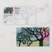 母性愛-子牛皮紙および水彩画の木 名刺 (正面/裏面)