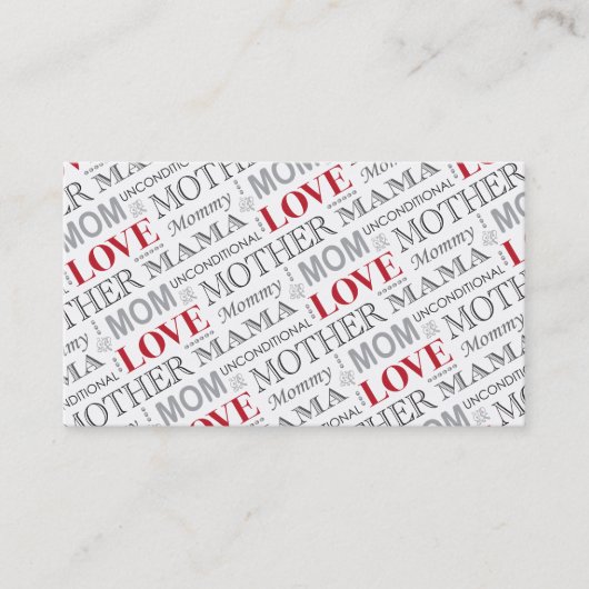 母性愛、母の日または誕生日パターン 名刺 (正面)