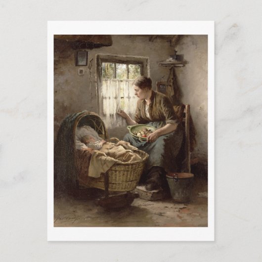 母性愛(油オン・キャンバス) ポストカード (正面)