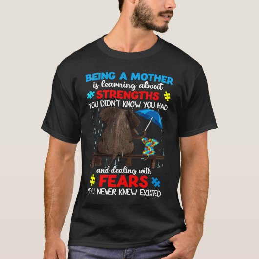 母性自閉症意識パズルE Tシャツ (正面)