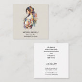 母性開花Doula助産婦授乳妊娠 スクエア名刺 (正面/裏面)