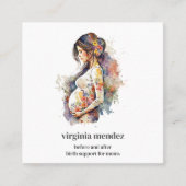 母性開花Doula助産婦授乳妊娠 スクエア名刺 (正面)