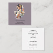 母性開花Doula助産婦授乳妊娠 スクエア名刺 (正面/裏面)