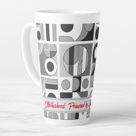 母性:愛で動く,コーヒーで燃料。 カフェラテマグ (左アングル)