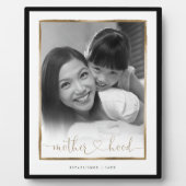 母性EST。黒エレガントと金ゴールドのフレーム写真 フォトプラーク (正面)